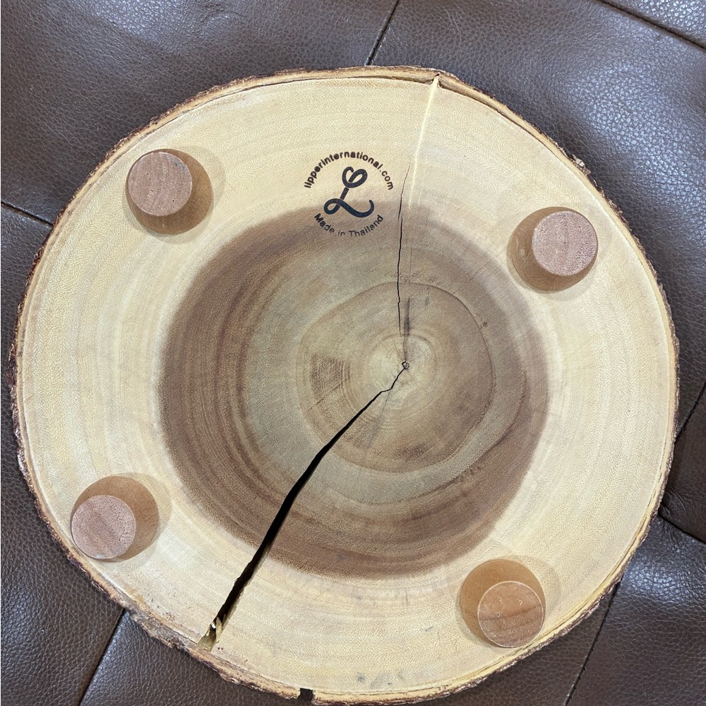 Lipper International Tree Bark Footed Server Cutting Board Platter 13X2